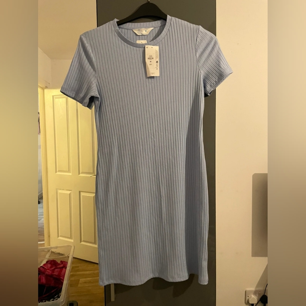 Short Sleeve Light Blue Dress from Primark